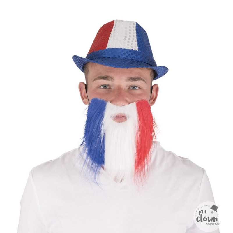 Moustache et Barbe Bleu Blanc Rouge