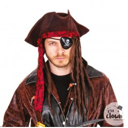 Chapeau Pirate avec Dreadlocks Adulte