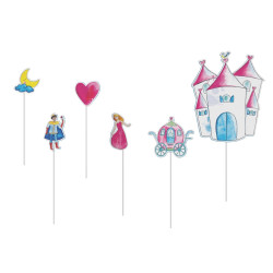 Pique à gâteau  princesses  lot de 6 Cam et Léon