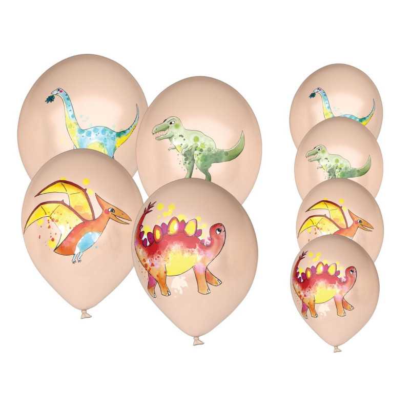 Ballon Ø 30 cm  dinosaures  lot de 8