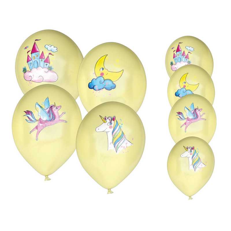 Ballon Ø 30 cm  licornes  lot de 8