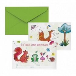 Carton invitation  animaux de la forêt  lot de 8