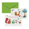 Carton invitation  animaux de la forêt  lot de 8 Cam et Léon