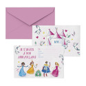 Carton invitation  princesses  lot de 8