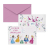Carton invitation  princesses  lot de 8 Cam et Léon