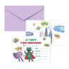 Carton invitation  super héros  lot de 8 Cam et Léon