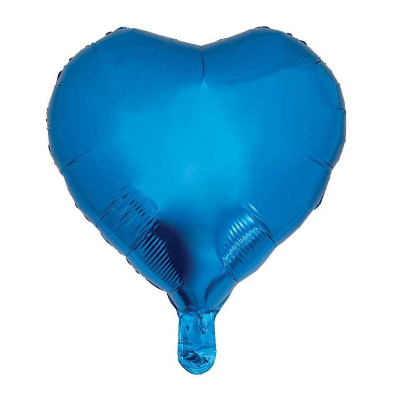 Ballon aluminium cœur  bleu