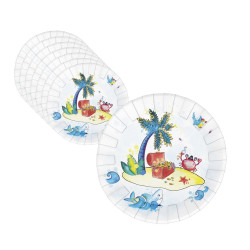 Assiette Ø 23 cm  pirates  lot de 8 Cam et Léon