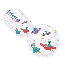 Assiette Ø 23 cm  super héros  lot de 8 Cam et Léon
