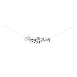 Guirlande Happy Birthday  argent  2,5m Cam et Léon