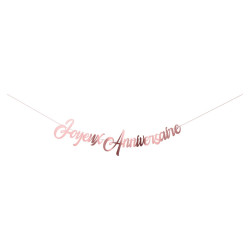 Guirlande Joyeux Anniversaire  rose gold  2,5m Cam et Léon