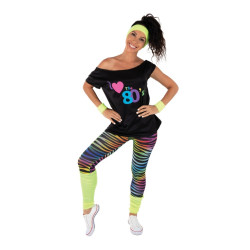 Set legging années 80  jaune fluo  adulte  taille unique PtitClown