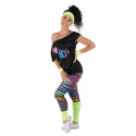 Set legging années 80  jaune fluo  adulte  taille unique