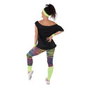 Set legging années 80  jaune fluo  adulte  taille unique