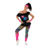 Set legging années 80  rose fluo  adulte  taille unique PtitClown