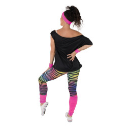 Set legging années 80  rose fluo  adulte  taille unique PtitClown
