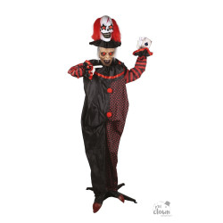 Clown à double tête - animé, sonore, lumineux - 180cm