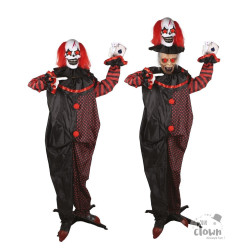 Clown à double tête - animé, sonore, lumineux - 180cm