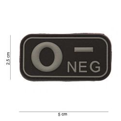 Patch 3D PVC Groupe Sanguin O - Negatif Noir