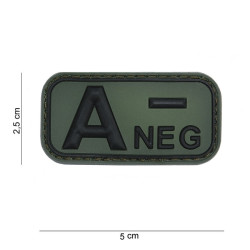 Patch 3D PVC Groupe Sanguin A - Negatif Vert 101 Incorporated - Accueil sur Quaerius.com - Vêtements militaire et Equ