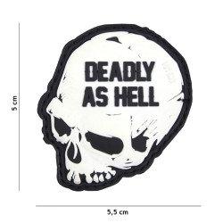 Patch 3D PVC Skull Deadly as Hell Blanc 101 Incorporated - Accueil sur Quaerius.com - Vêtements militaire et Equipeme