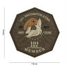 Patch 3D PVC 101 INC Member Hunt Squad Marron 101 Incorporated - Patches Quaerius