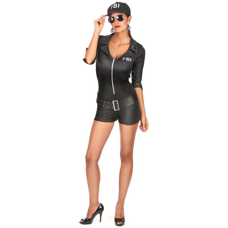 Déguisement Policier FBI Noir Femme Sexy - Costume Policière Femme Sexy The Duck