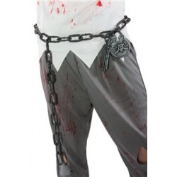 Cette ceinture chaîne de prisonnier argentée pour adulte sera parfaite pour compléter votre costume de bagnard. Elle comprend aussi un cadenas avec clé pour ajouter au réalisme de la chaîne.