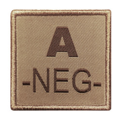 Patch Groupe Sanguin Brodé sur tissu noir A10 Equipement -  Patch militaire TOE Concept