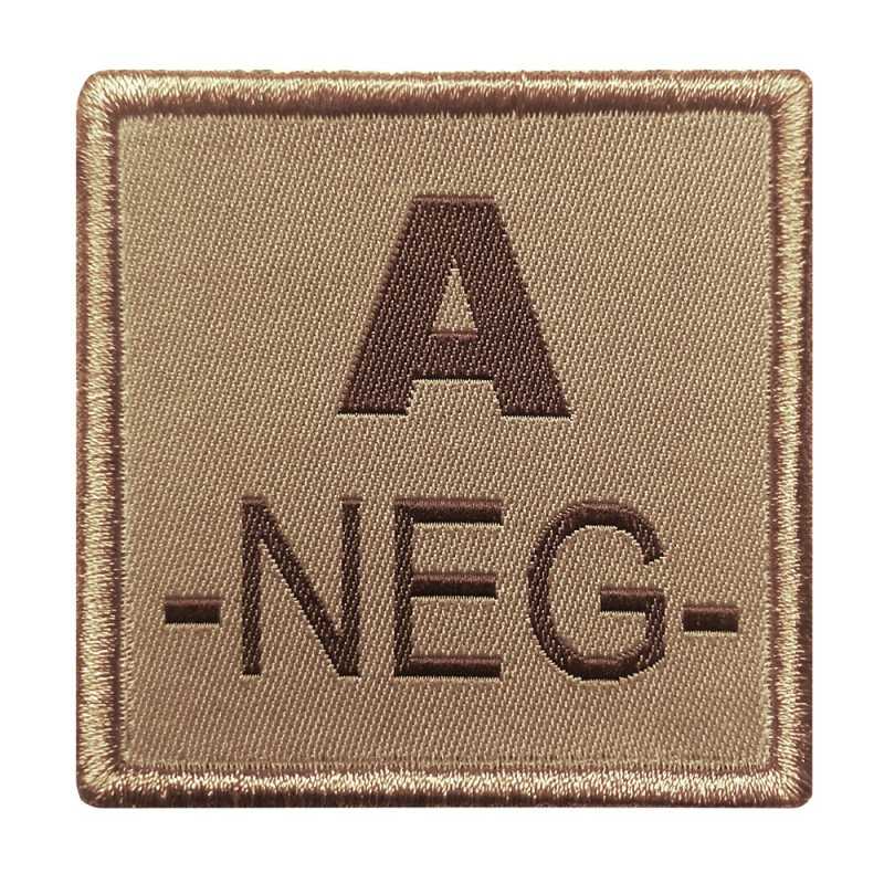 Patch Groupe Sanguin Brodé sur tissu noir A10 Equipement -  Patch militaire TOE Concept