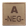 Patch Groupe Sanguin Brodé sur tissu noir A10 Equipement -  Patch militaire TOE Concept