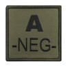 Patch Groupe Sanguin Brodé sur tissu noir A10 Equipement -  Patch militaire TOE Concept