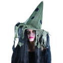 Chapeau de Sorcière Noir et Beige Femme - Déguisement Halloween - Costume Sorcière