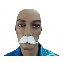 Moustache de Gentleman Blanc - Costume moustache - Déguisement Année 20 The Duck