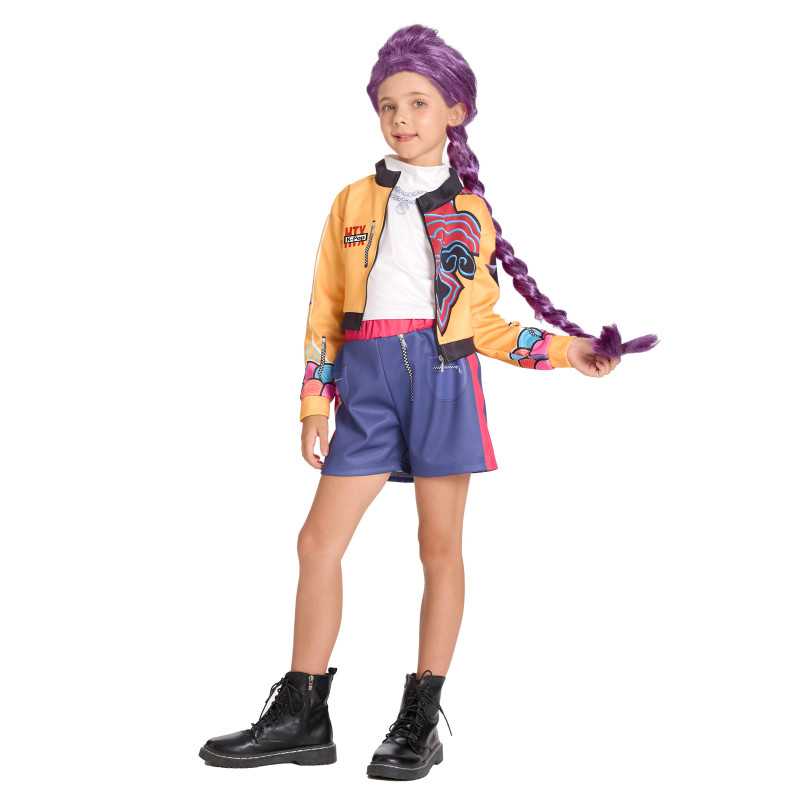 Déguisement Chasseuse de démon Kpop en short fille