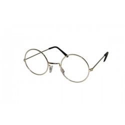 Complétez votre déguisement de père-noël très facilement grâce à cette paire de lunettes dorées avec des verres transparents pour adulte.