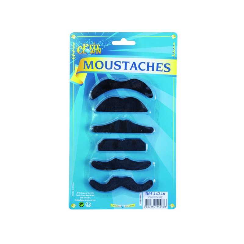 Moustaches Noir autocollante Adulte - Déguisement moustache - Costume moustache The Duck