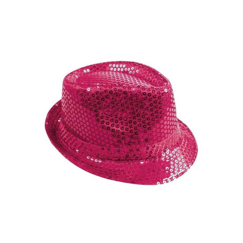 Chapeau à sequin doré forme borsalino