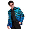 Veste de costume √† sequins vague bleue adulte  