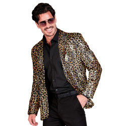 Veste de costume √† sequins l√©opard adulte  
