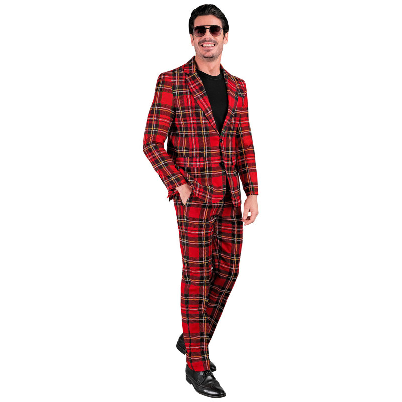 Costume imprim√© tartan Ecossais grande taille adulte  