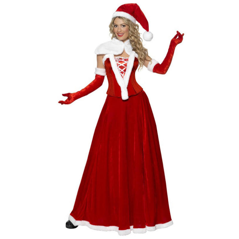 D√©guisement M√®re No√´l luxe robe longue femme  