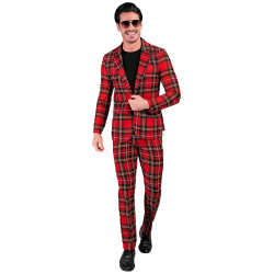 Costume imprim√© tartan Ecossais adulte  
