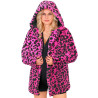Veste √† capuche l√©opard rose adulte  
