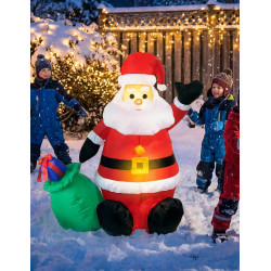 D√©coration P√®re No√´l gonflable et lumineux 120 cm  