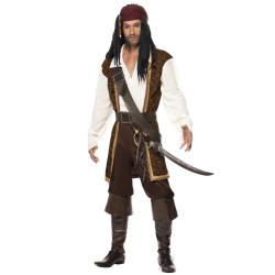 D√©guisement pirate marron homme  