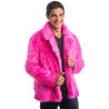 Manteau en fausse fourrure rose adulte  