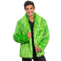 Manteau en fausse fourrure verte adulte  