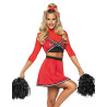D√©guisement luxe pompom girl rouge femme  