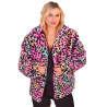 Veste en peluche l√©opard multicolore femme  